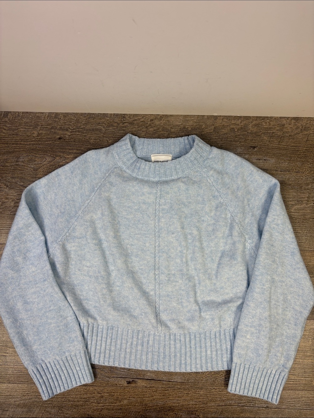Soho & Stella Light Blue Mock Neck Sweater Size M